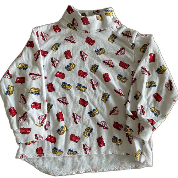 Vintage Sesame Street Vehicle Print Turtleneck Boys' 18 Months - Picture 1 of 11